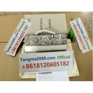 tangma2088 Official Bottega Veneta The Mini Pouch Python Skin Gold Tone Hardware