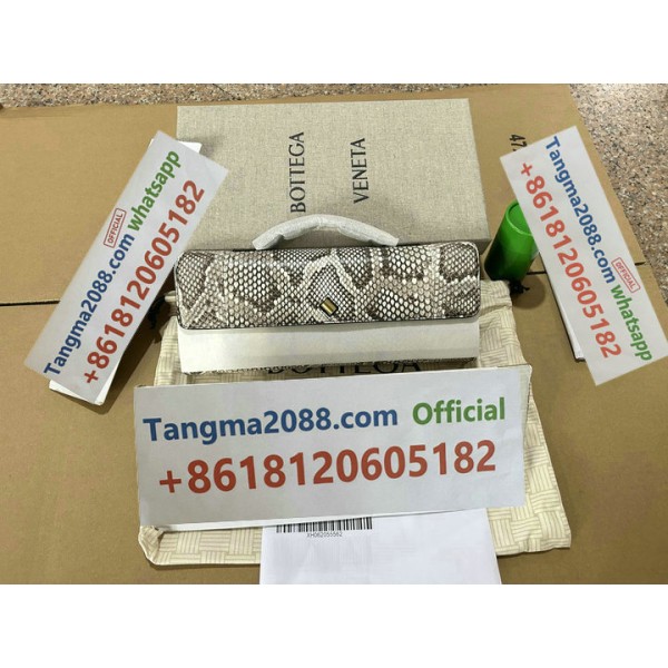 tangma2088 Official Bottega Veneta The Mini Pouch Python Skin Gold Tone Hardware