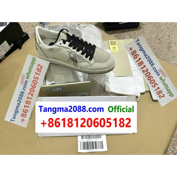 tangma2088 Official Golden Goose Ball Star Premium Leather Sneaker with Metallic Silver Star