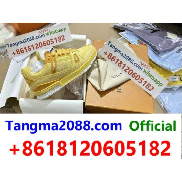 tangma2088 Official Louis Vuitton LV Trainer Premium Monogram Canvas Gold Tone Hardware
