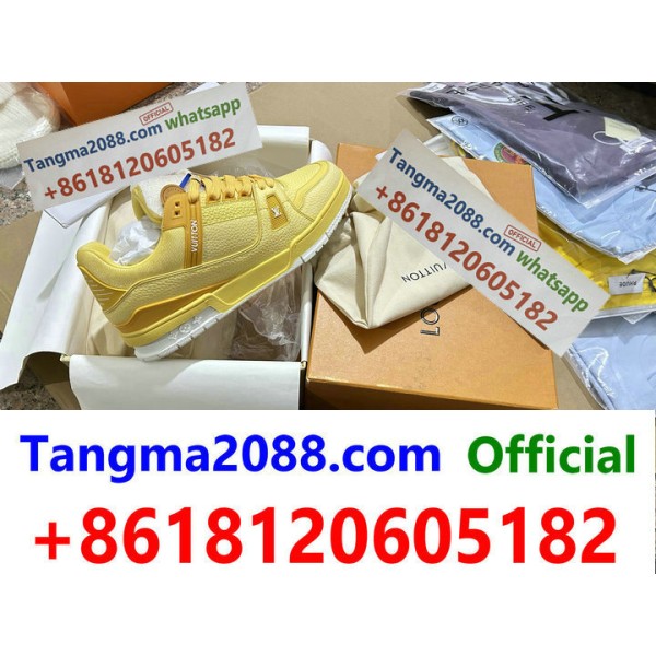 tangma2088 Official Louis Vuitton LV Trainer Premium Monogram Canvas Gold Tone Hardware