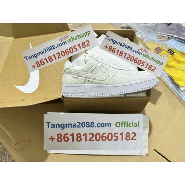 tangma2088 Official Nike Air Force 1 Low Premium Leather Monogram Embossed Polished Silver Hardware
